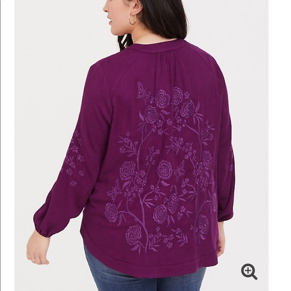 Torrid Purple Jacquard Kimono 3/4 - Picture 3 of 4